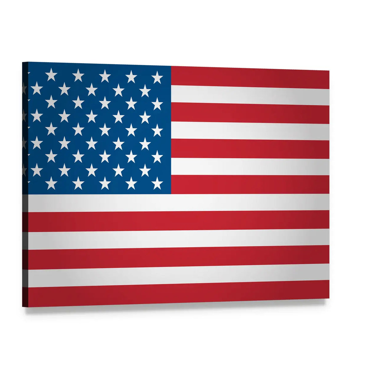 American Flag Canvas Wall Art, single panel gallery wrapped canvas, angled product view
