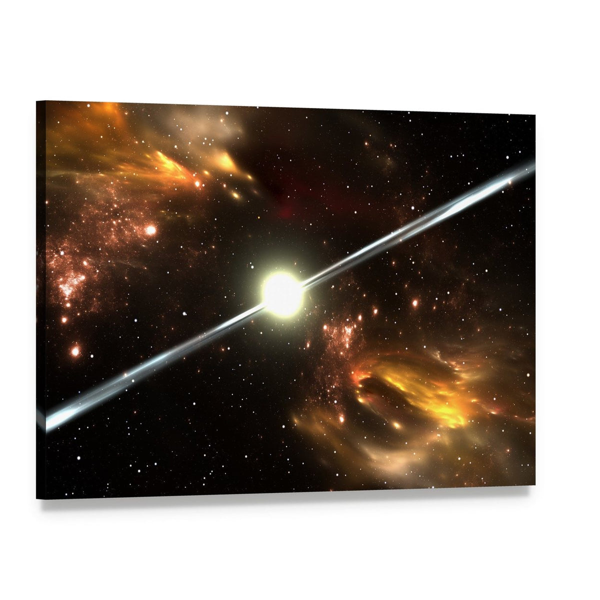 Pulsar Highly Magnetized Canvas Wall Art, single panel gallery wrapped canvas, angled product view