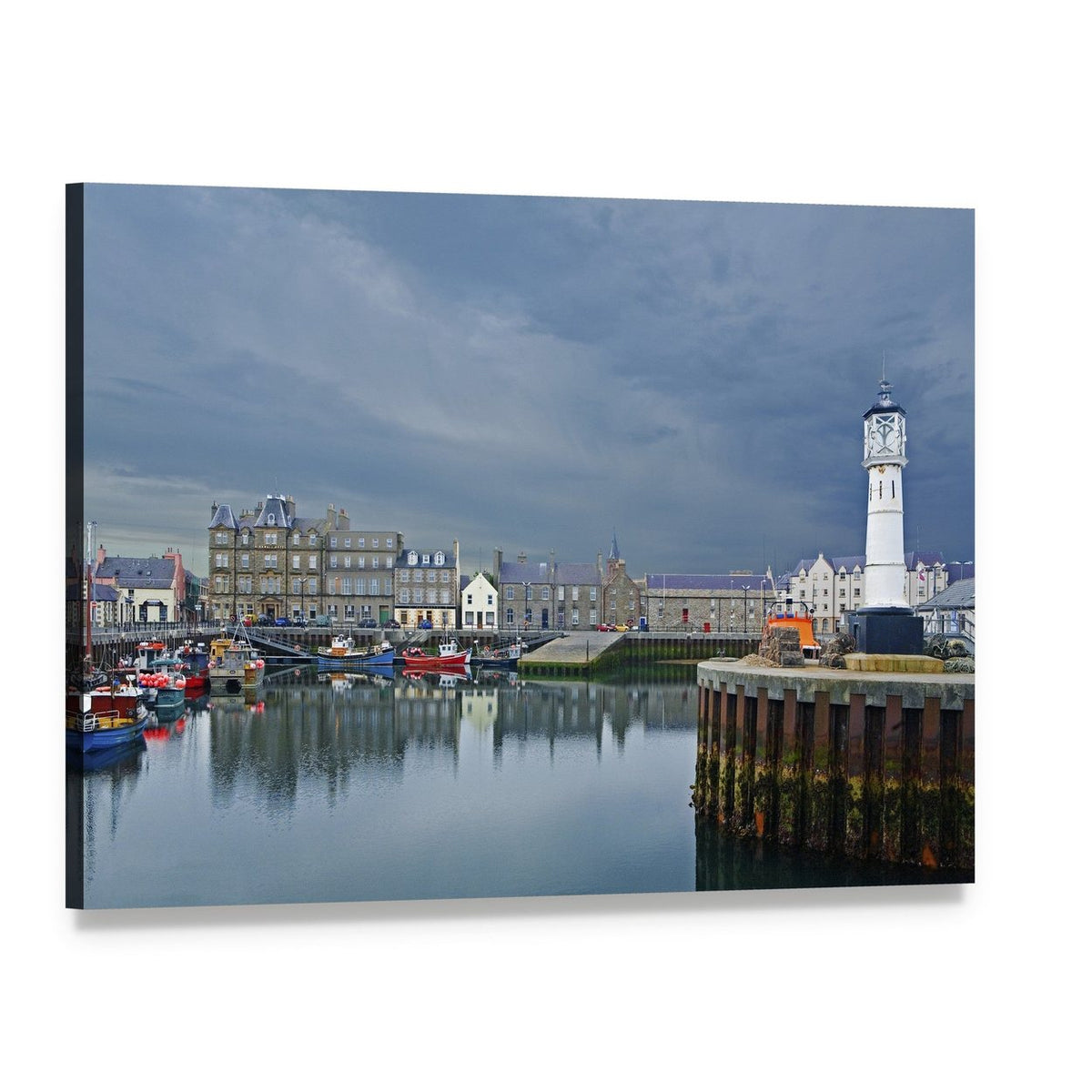 Kirkwall Harbour, Scotland Canvas Wall Art, single panel gallery wrapped canvas, angled product view