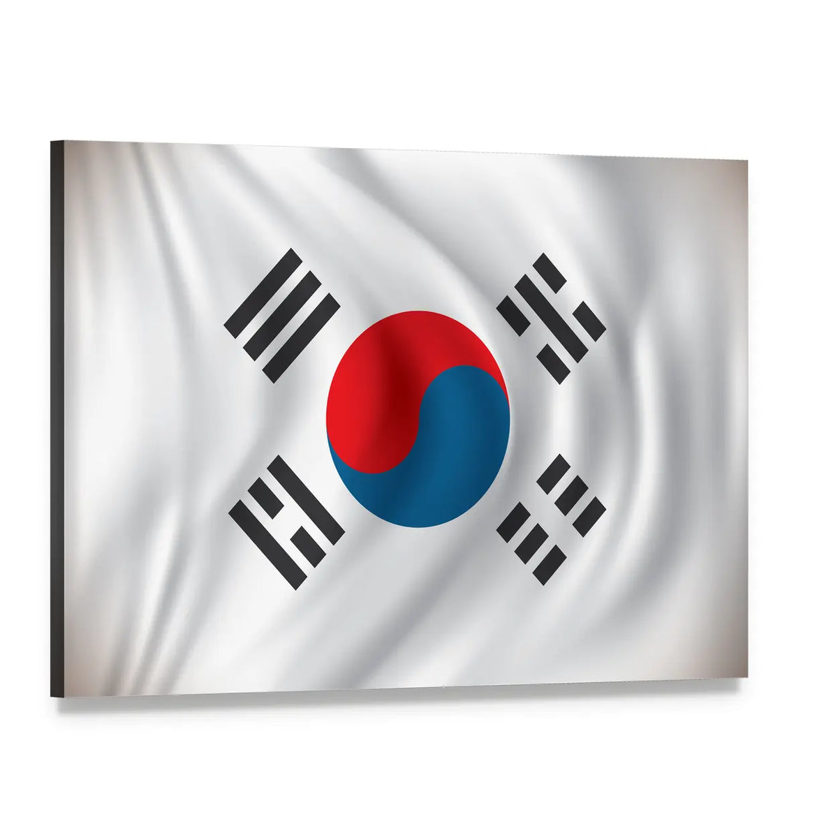 South Korean Flag Taegeukgi Canvas Wall Art, single panel gallery wrapped canvas, angled product view