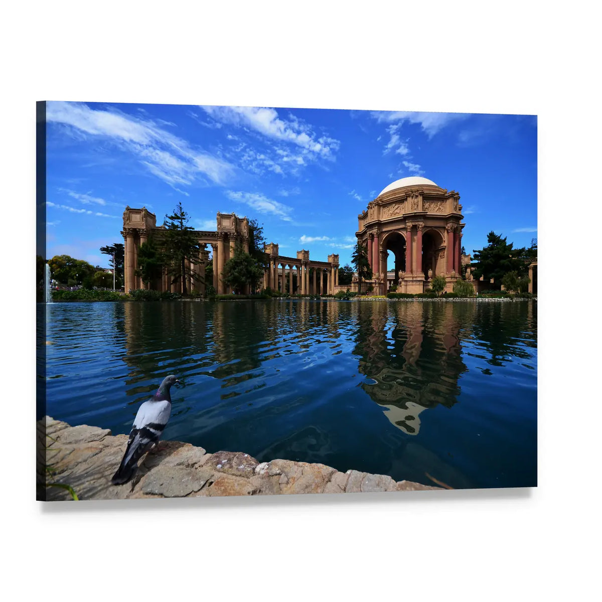 Palace with Domed Roof and Water Reflection Canvas Wall Art, single panel gallery wrapped canvas, angled product view