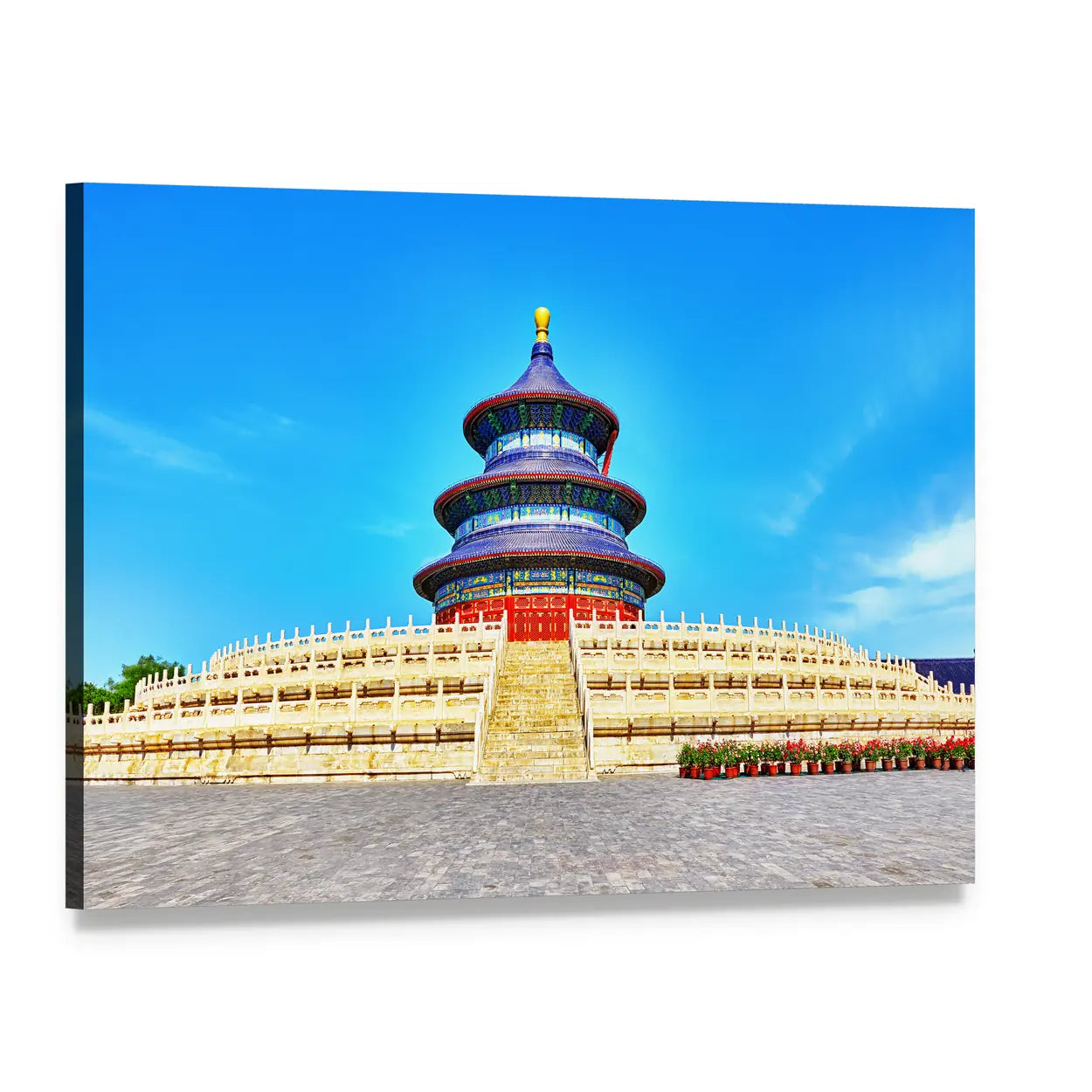 Temple of Heaven in Beijing Canvas Wall Art, single panel gallery wrapped canvas, angled product view