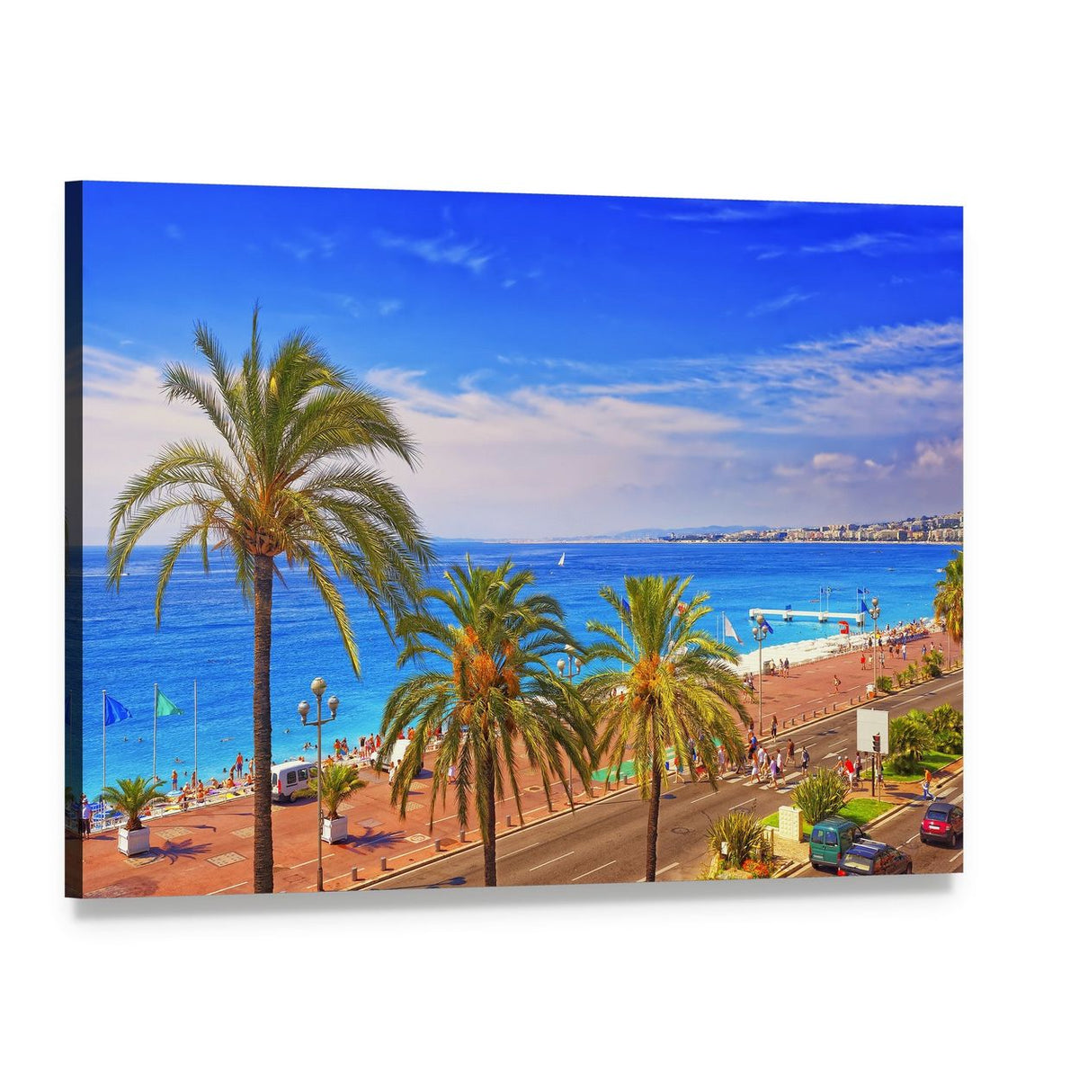 Summer Beach in France Canvas Wall Art, single panel gallery wrapped canvas, angled product view