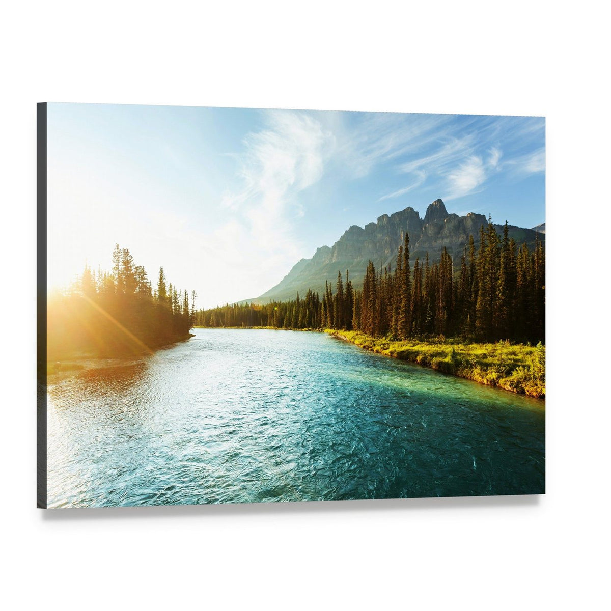Castle Mountain in Banff National Park Canvas Wall Art, single panel gallery wrapped canvas, angled product view