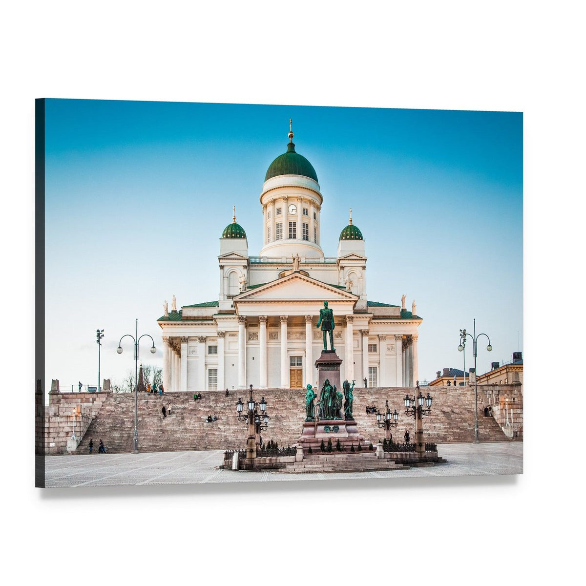 Helsinki Cathedral at Senate Square Canvas Wall Art, single panel gallery wrapped canvas, angled product view
