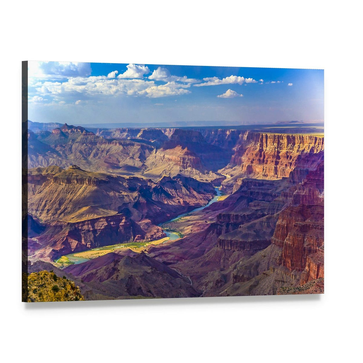 Grand Canyon with Colorado River Canvas Wall Art, single panel gallery wrapped canvas, angled product view