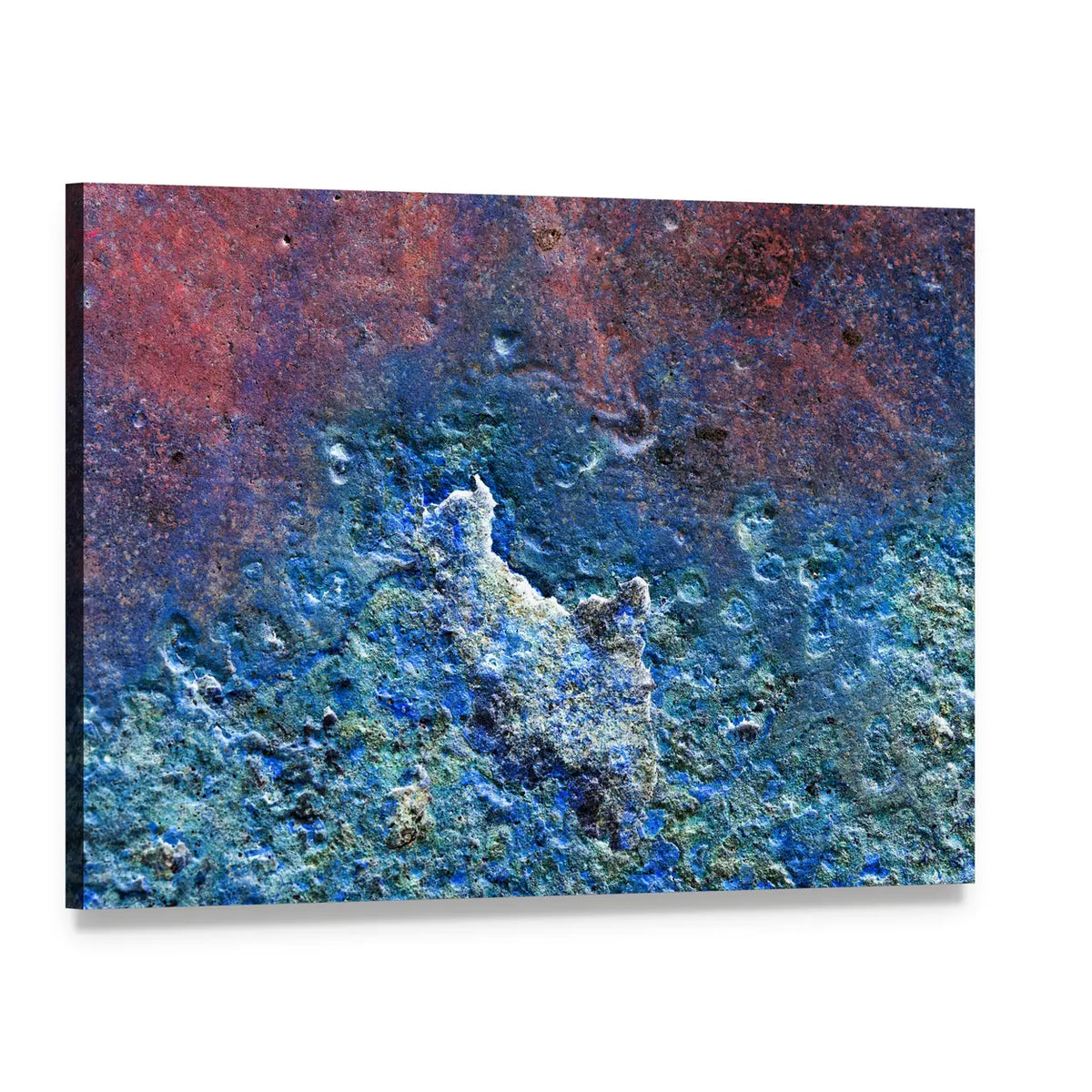 Rusted Metallic Texture Canvas Wall Art, single panel gallery wrapped canvas, angled product view
