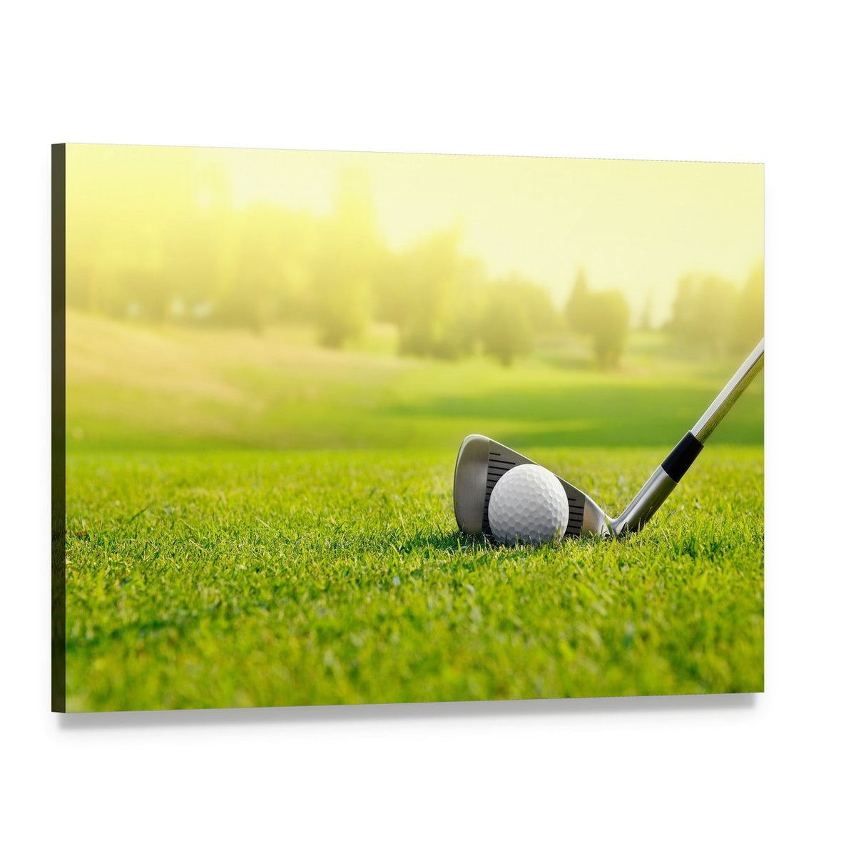Golf Ball with Stick Canvas Wall Art, single panel gallery wrapped canvas, angled product view