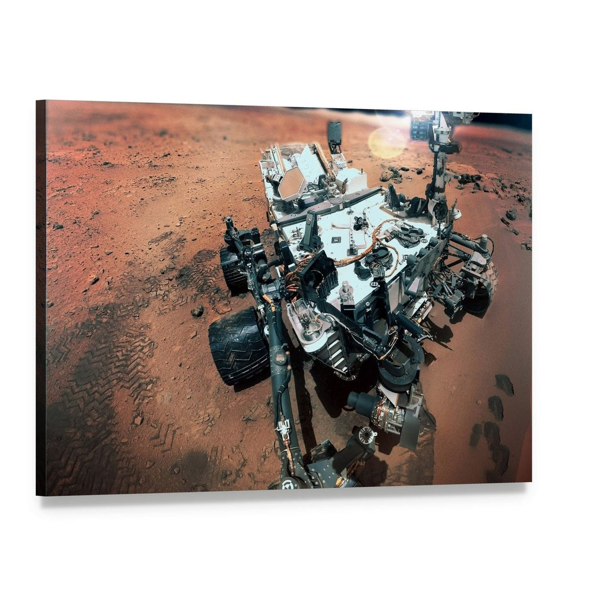 Rover on Mars Surface Canvas Wall Art, single panel gallery wrapped canvas, angled product view