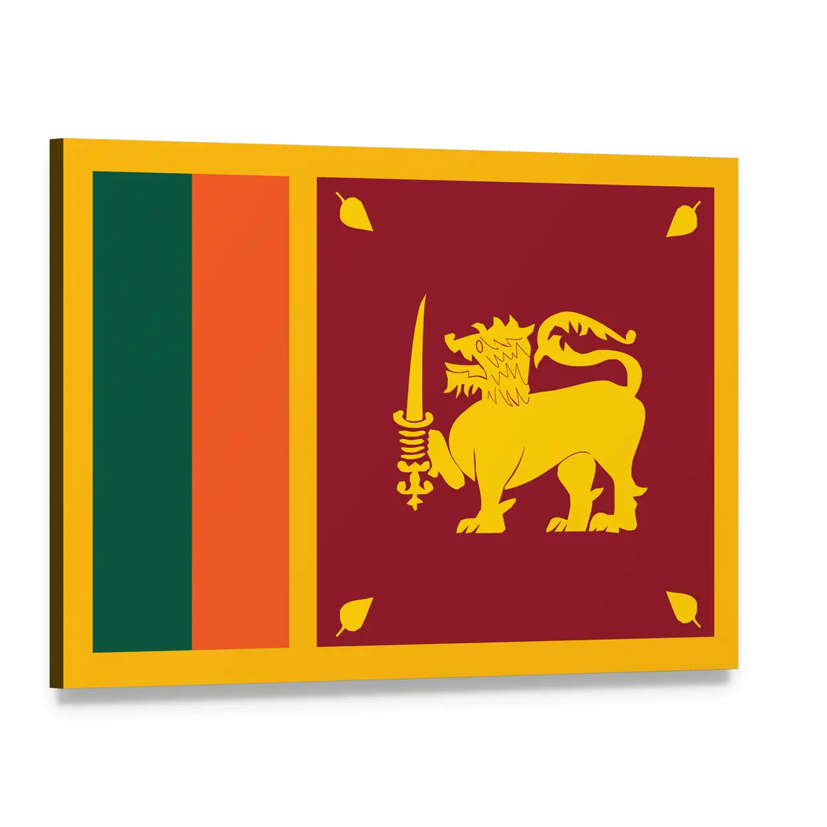 Sri Lanka Flag Canvas Wall Art, single panel gallery wrapped canvas, angled product view