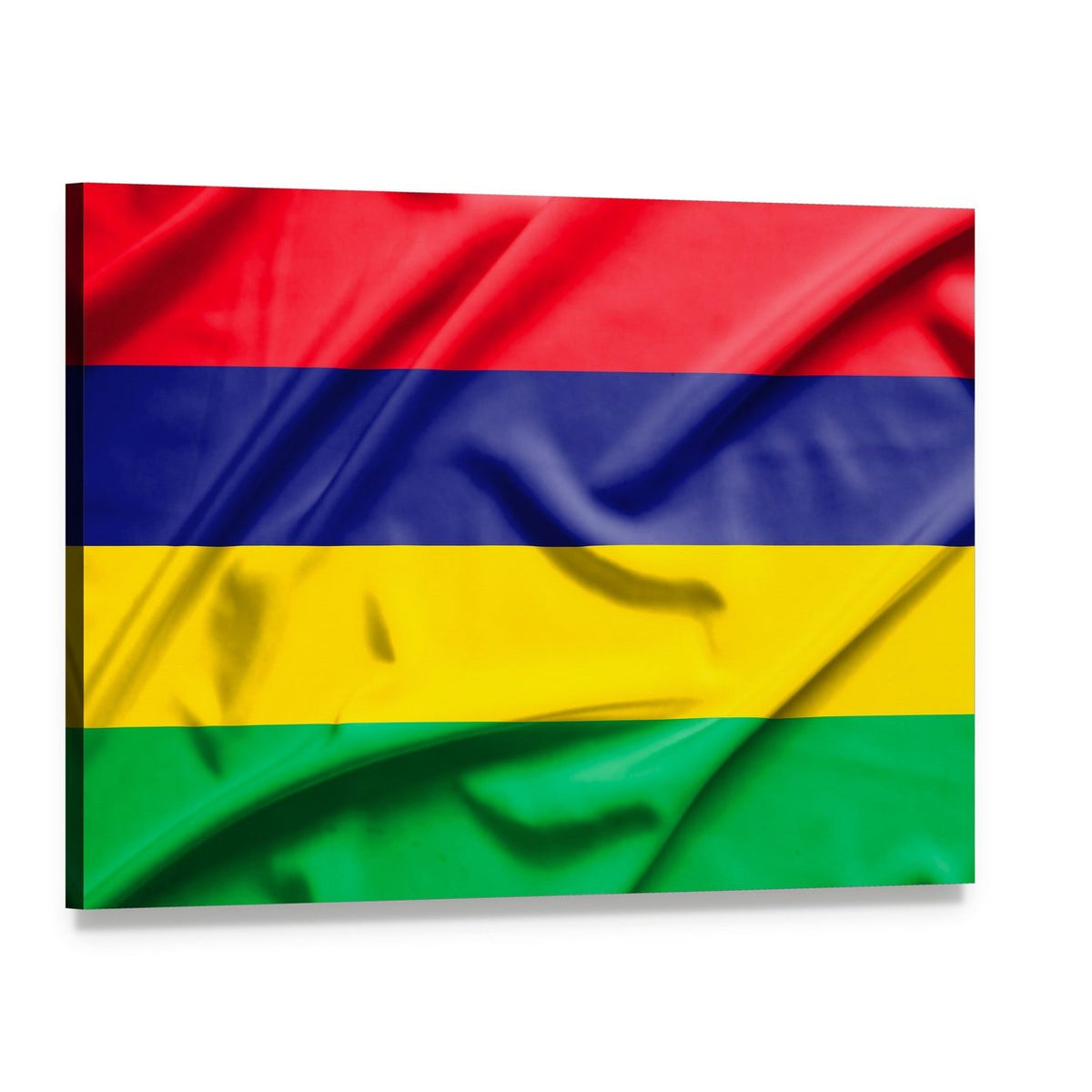Waving Mauritius Flag Canvas Wall Art, single panel gallery wrapped canvas, angled product view