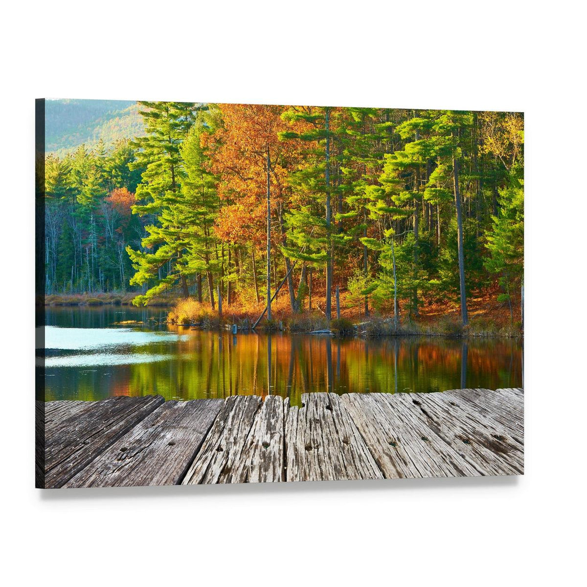 Pond in White Mountain Canvas Wall Art, single panel gallery wrapped canvas, angled product view