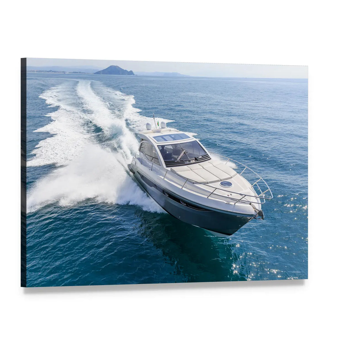 Rio Yachts at Italian Shipyard Canvas Wall Art, single panel gallery wrapped canvas, angled product view