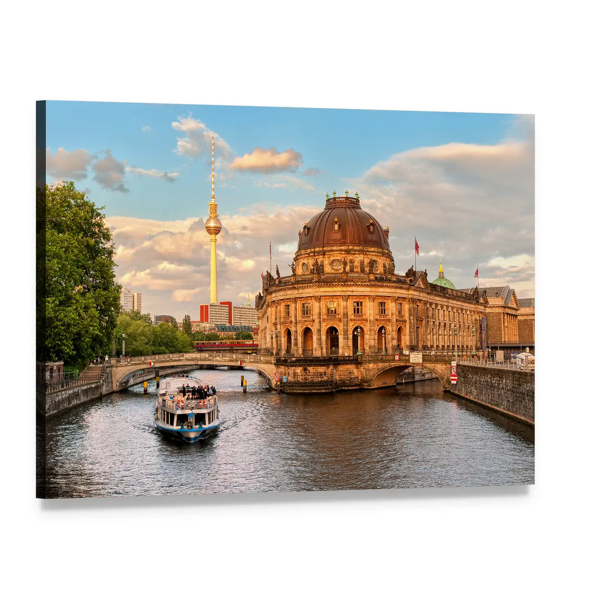 Museum Island on the Spree River Canvas Wall Art, single panel gallery wrapped canvas, angled product view