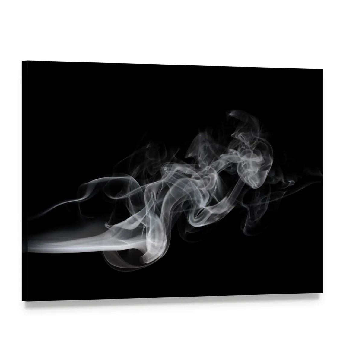 Puff of Smoke Canvas Wall Art, single panel gallery wrapped canvas, angled product view