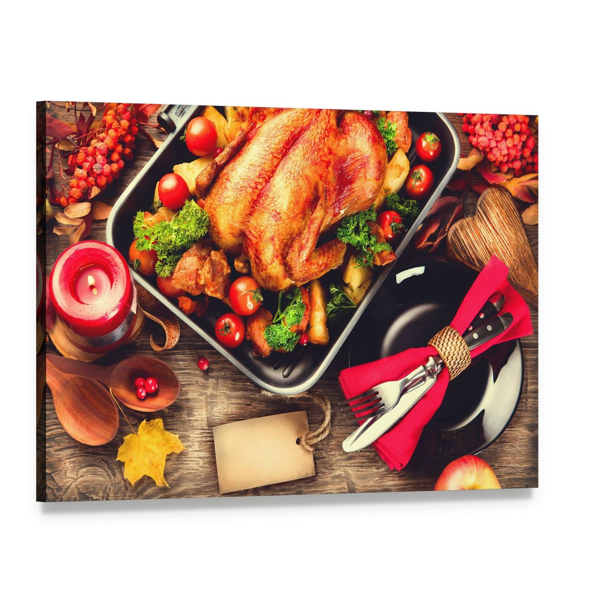 Turkish Dinner Table Canvas Wall Art, single panel gallery wrapped canvas, angled product view