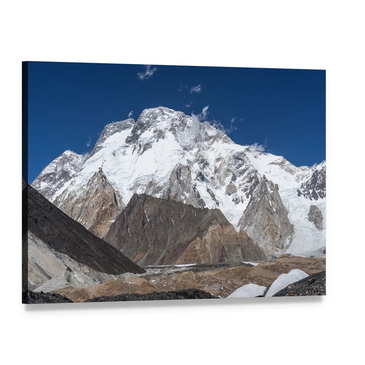 K2 Trek Mountain Landscape Canvas Wall Art, single panel gallery wrapped canvas, angled product view