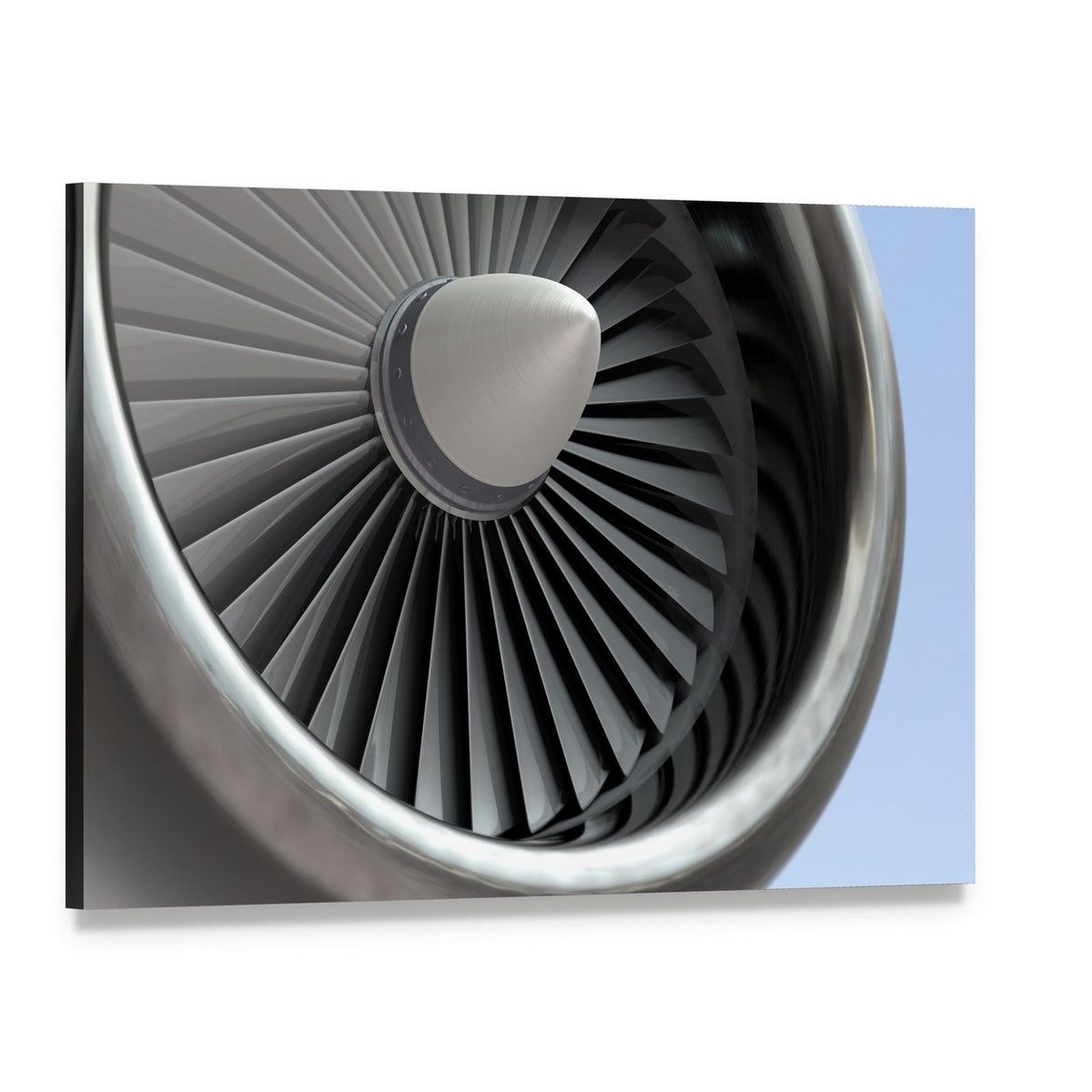 Airplane Turbine Blades Close Up Canvas Wall Art, single panel gallery wrapped canvas, angled product view