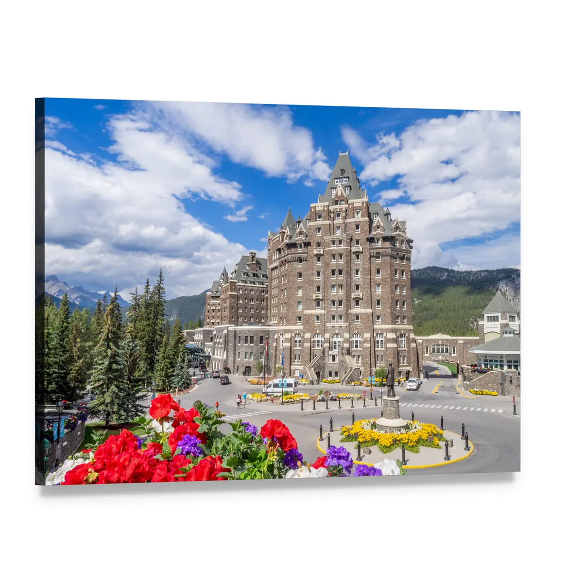 Banff Springs Hotel Canvas Wall Art, single panel gallery wrapped canvas, angled product view