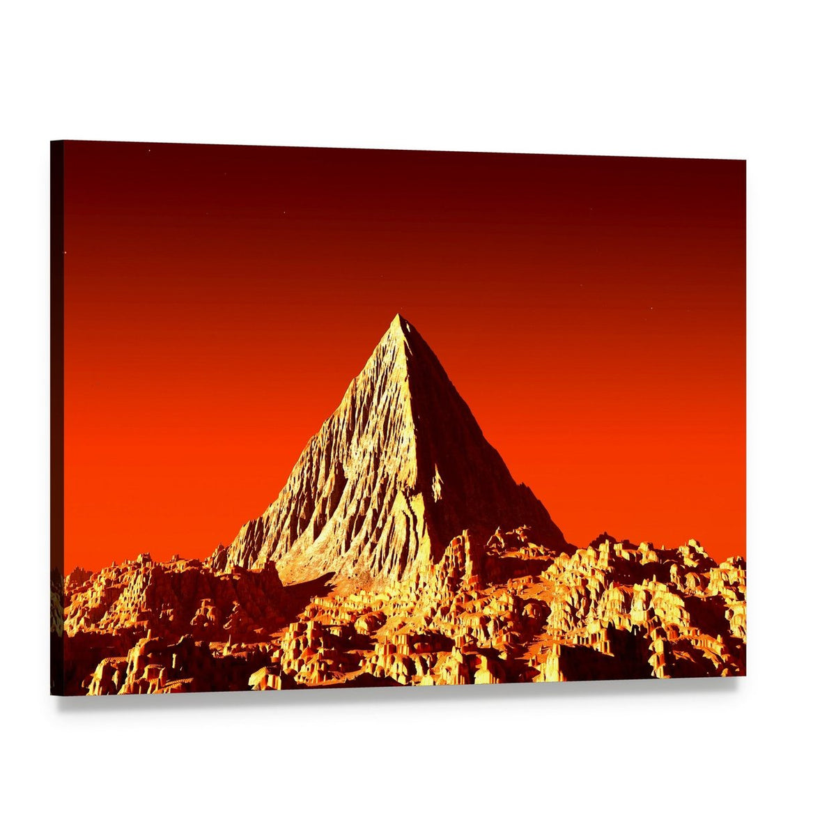 Pyramid on Mars Canvas Wall Art, single panel gallery wrapped canvas, angled product view
