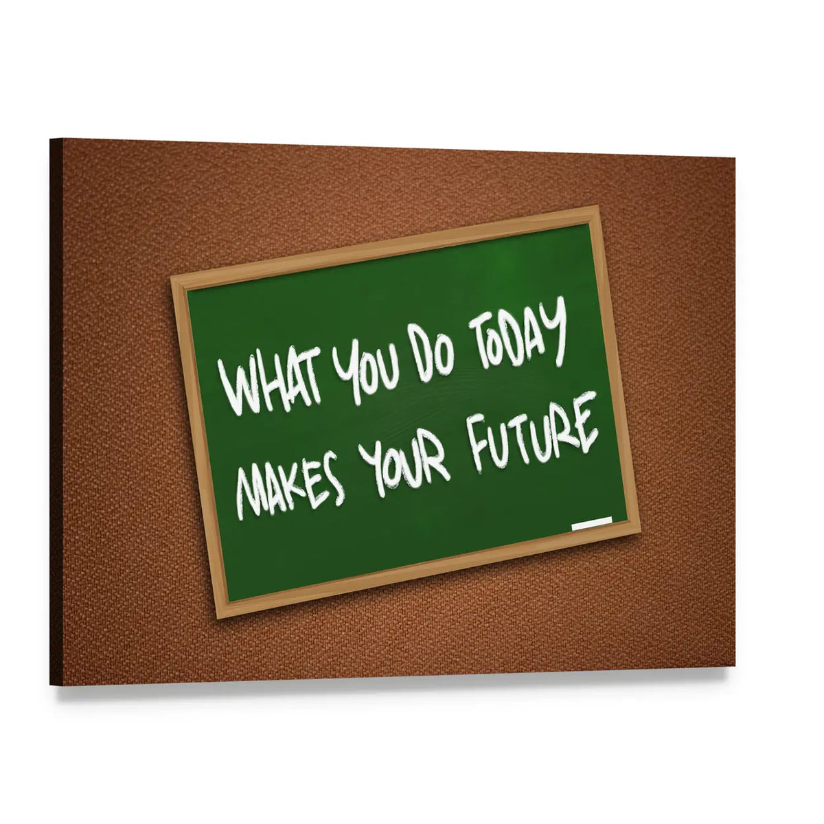 What You Do Today Makes Your Future Canvas Wall Art, single panel gallery wrapped canvas, angled product view
