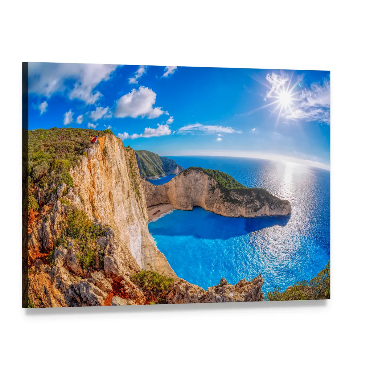 Navagio Shipwreck Beach, Greece Canvas Wall Art, single panel gallery wrapped canvas, angled product view