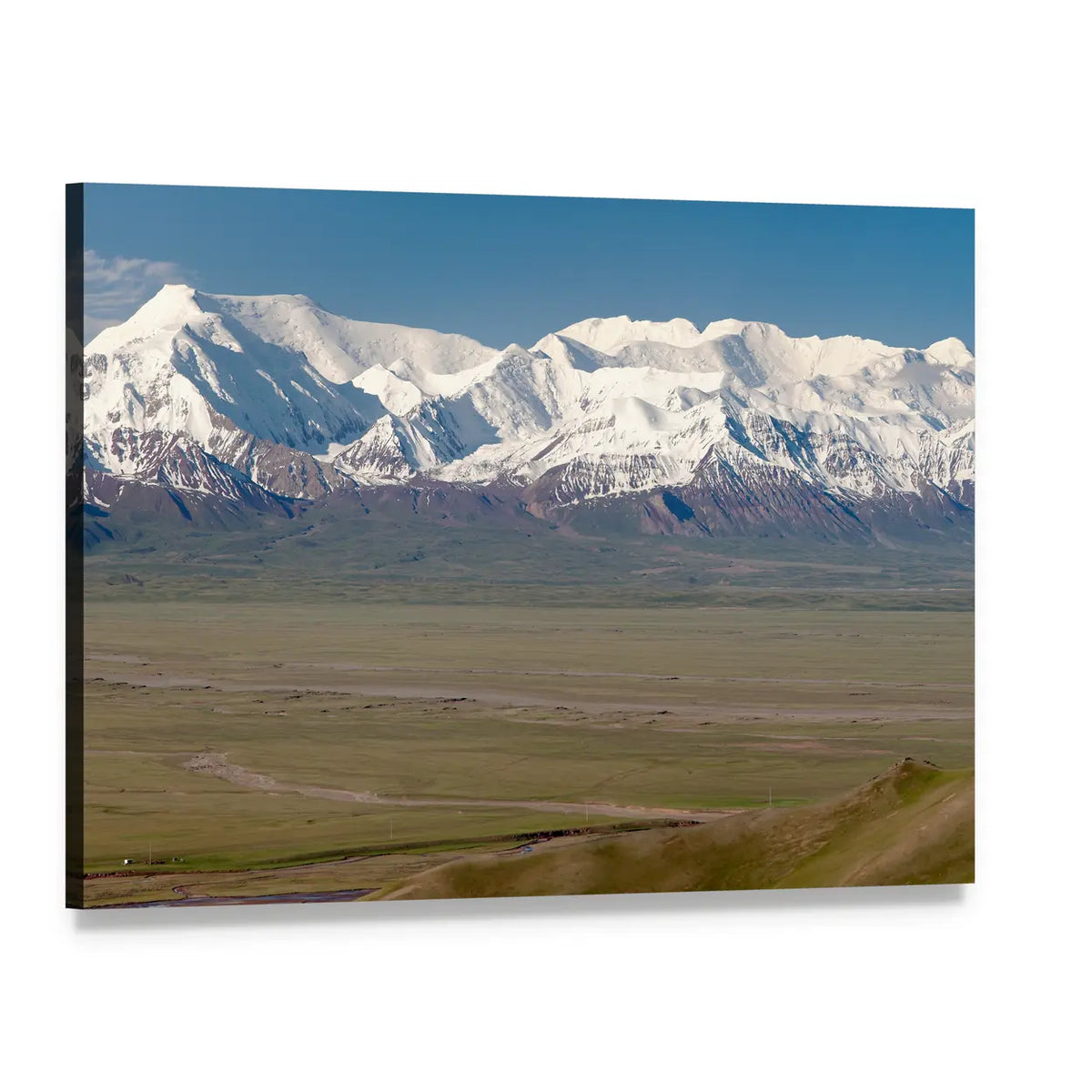 Pamir Mountain And Pik Lenin, Kyrgyzstan Canvas Wall Art, single panel gallery wrapped canvas, angled product view
