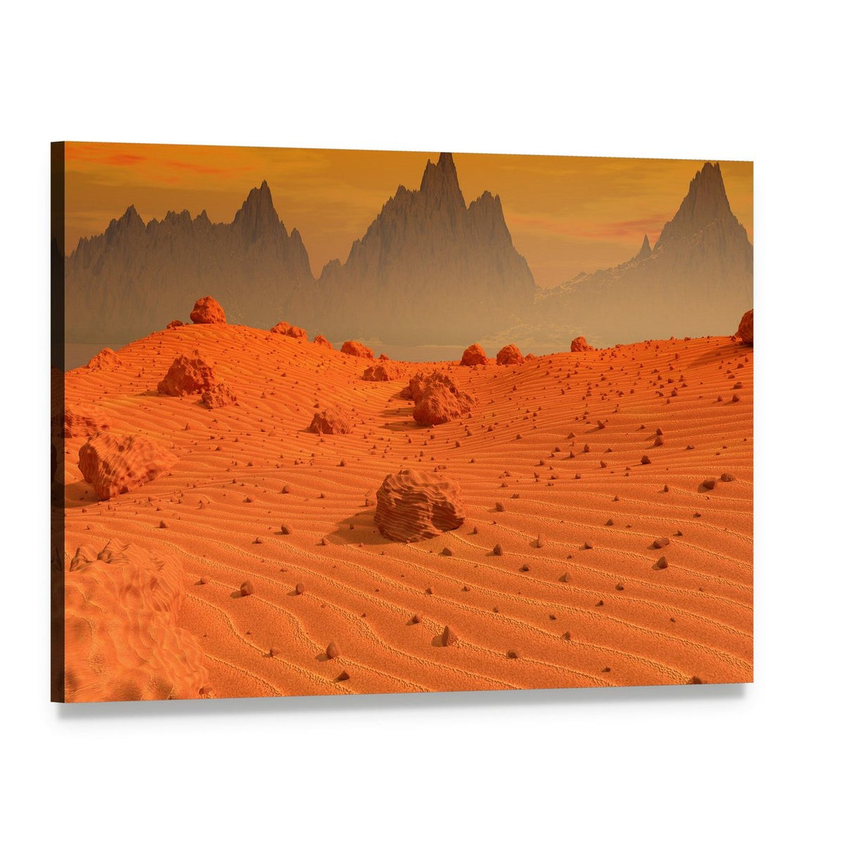 Landscape of Mars Canvas Wall Art, single panel gallery wrapped canvas, angled product view