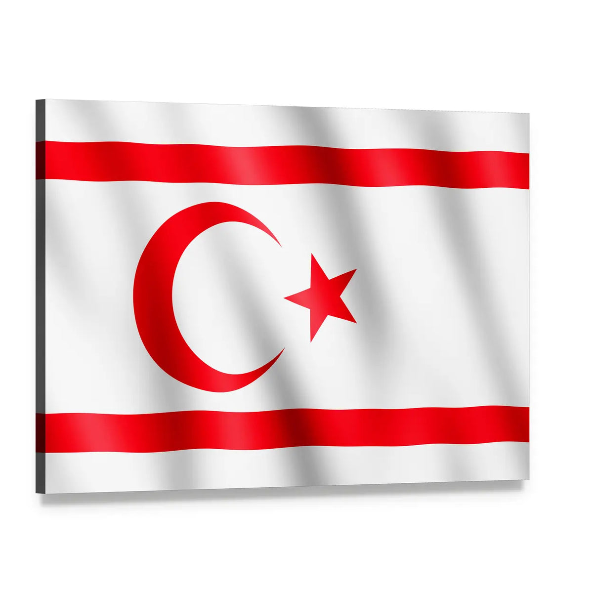 Flag of Northern Cyprus Canvas Wall Art, single panel gallery wrapped canvas, angled product view