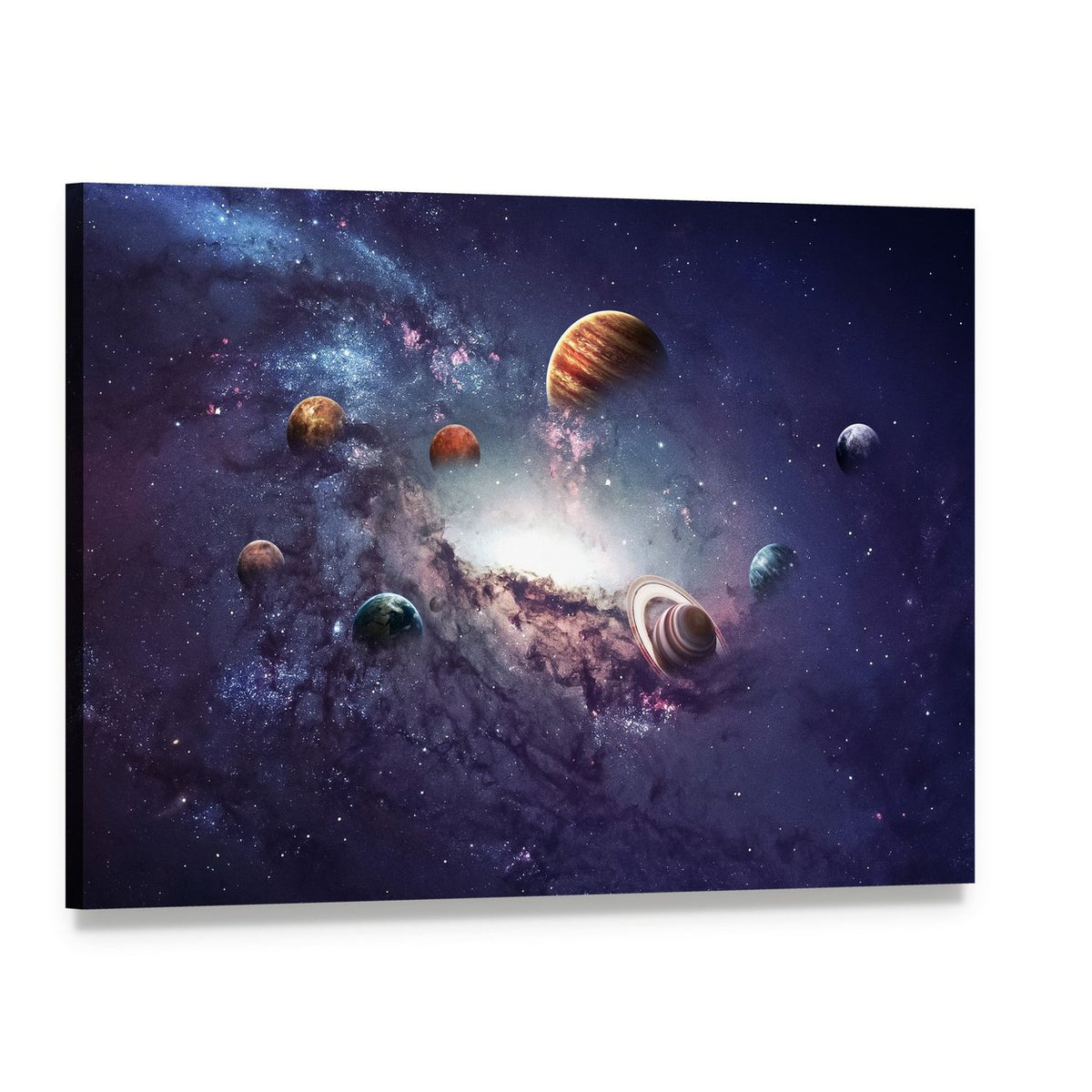 Planets of the Solar System Canvas Wall Art, single panel gallery wrapped canvas, angled product view