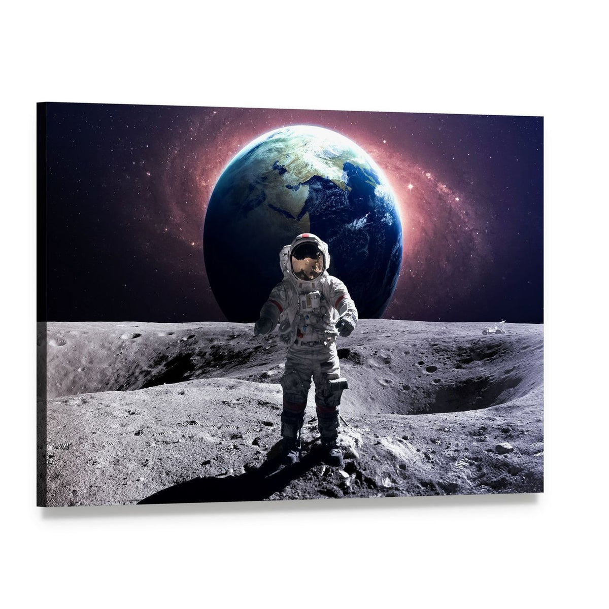 Astronaut Spacewalk Canvas Wall Art, single panel gallery wrapped canvas, angled product view