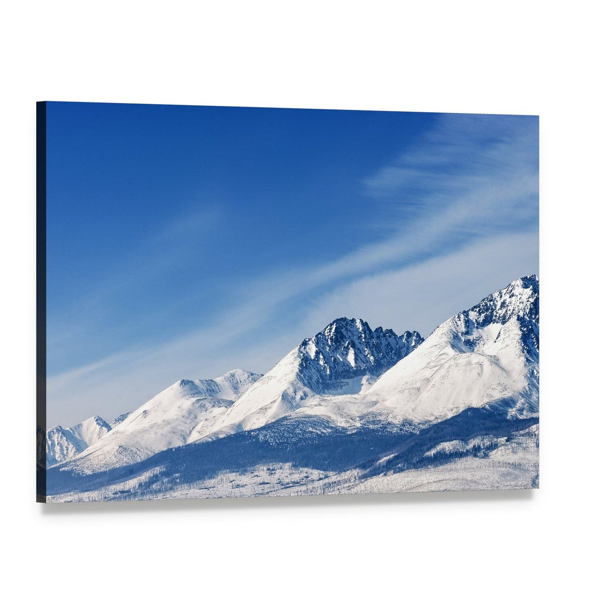 Snow-capped Tatry Summit Canvas Wall Art, single panel gallery wrapped canvas, angled product view