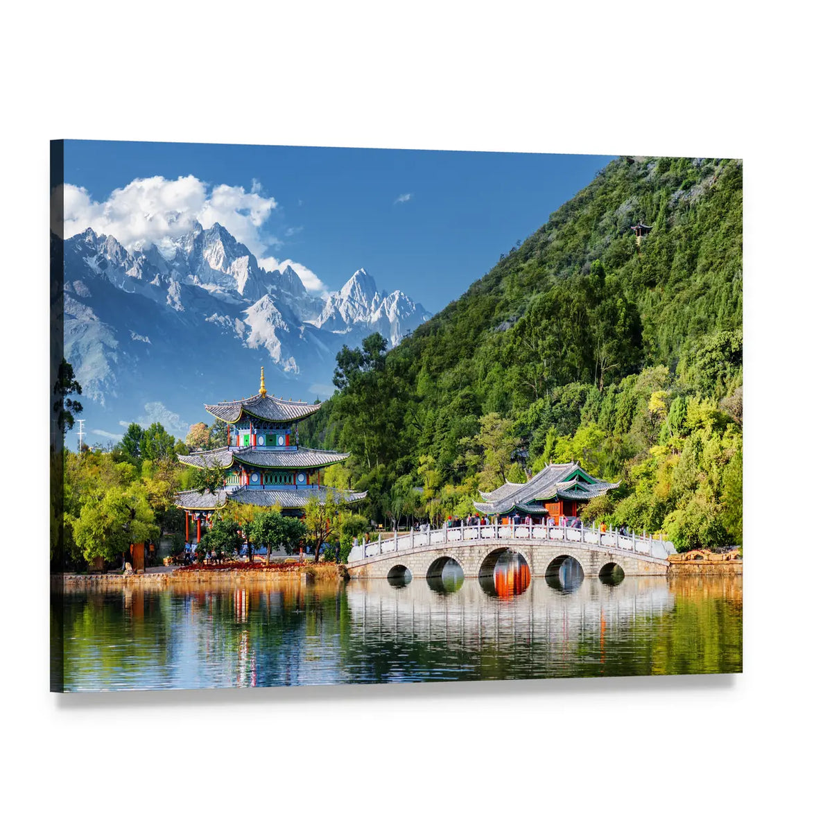 Black Dragon Pool Canvas Wall Art, single panel gallery wrapped canvas, angled product view