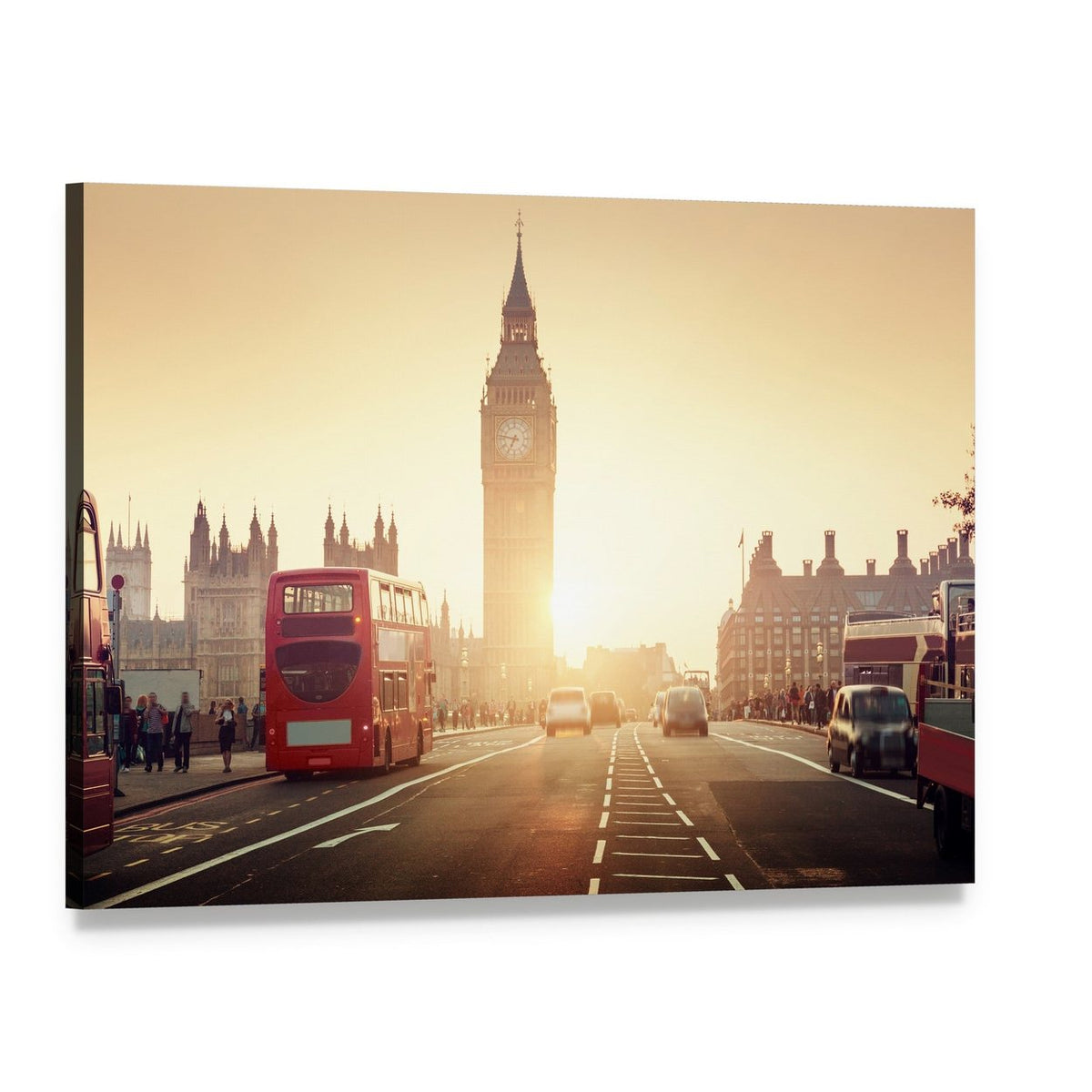 Westminster Bridge at Sunset Canvas Wall Art, single panel gallery wrapped canvas, angled product view