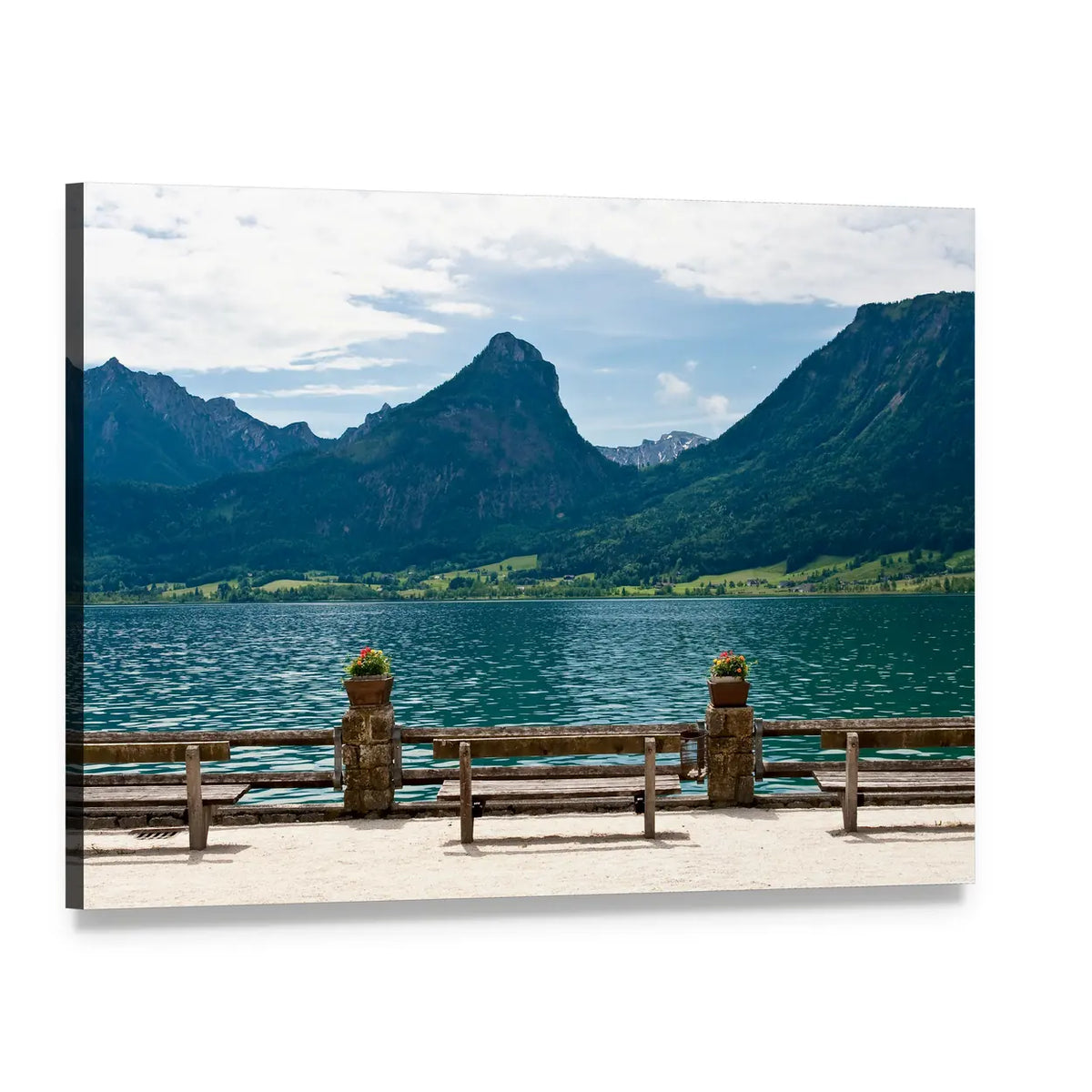 View of Wolfgangsee from St Wolfgang Canvas Wall Art, single panel gallery wrapped canvas, angled product view