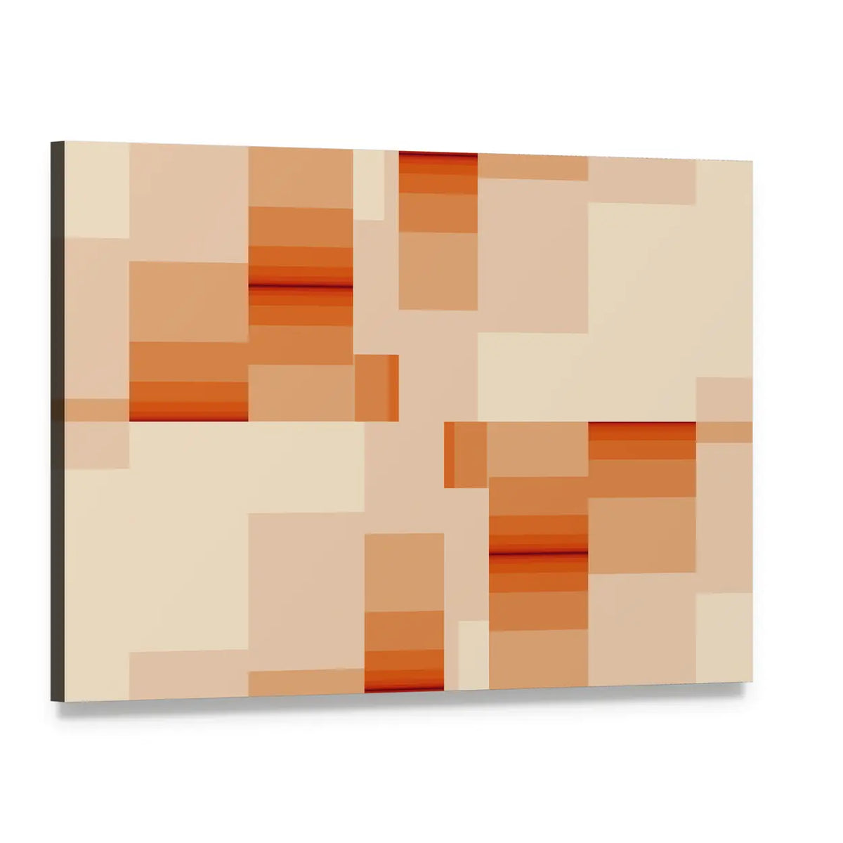 Digital Rectangles Abstract Canvas Wall Art, single panel gallery wrapped canvas, angled product view