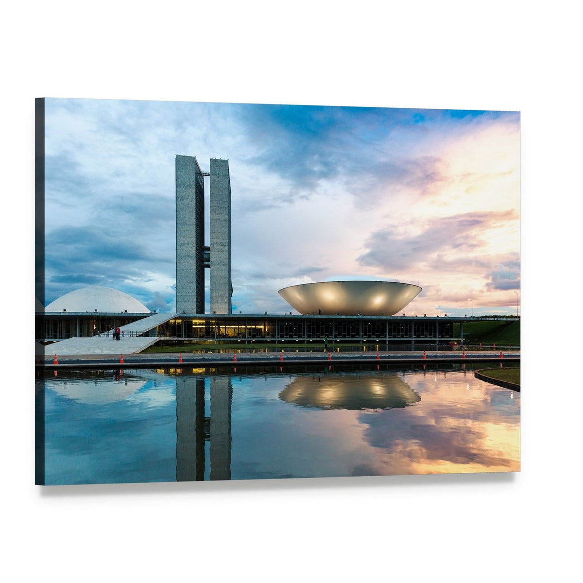 Brazilian National Congress Canvas Wall Art, single panel gallery wrapped canvas, angled product view