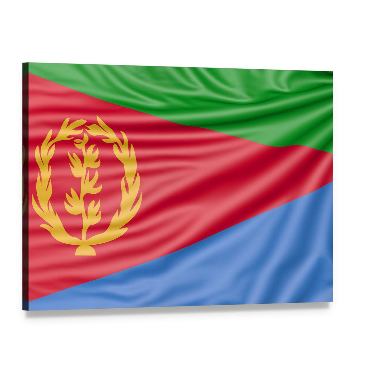 Eritrea Flag Canvas Wall Art, single panel gallery wrapped canvas, angled product view