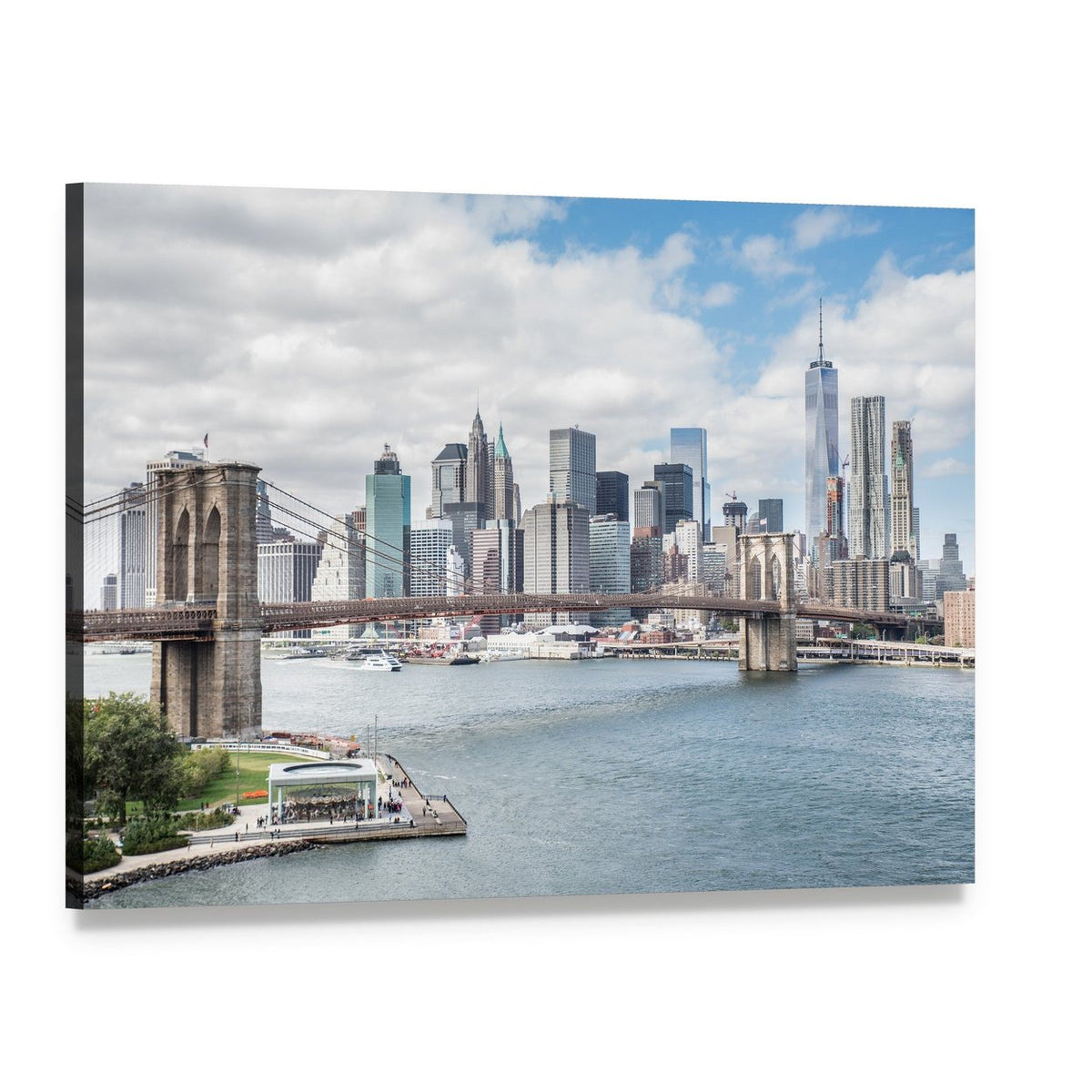 Brooklyn Bridge Ny Canvas Wall Art, single panel gallery wrapped canvas, angled product view