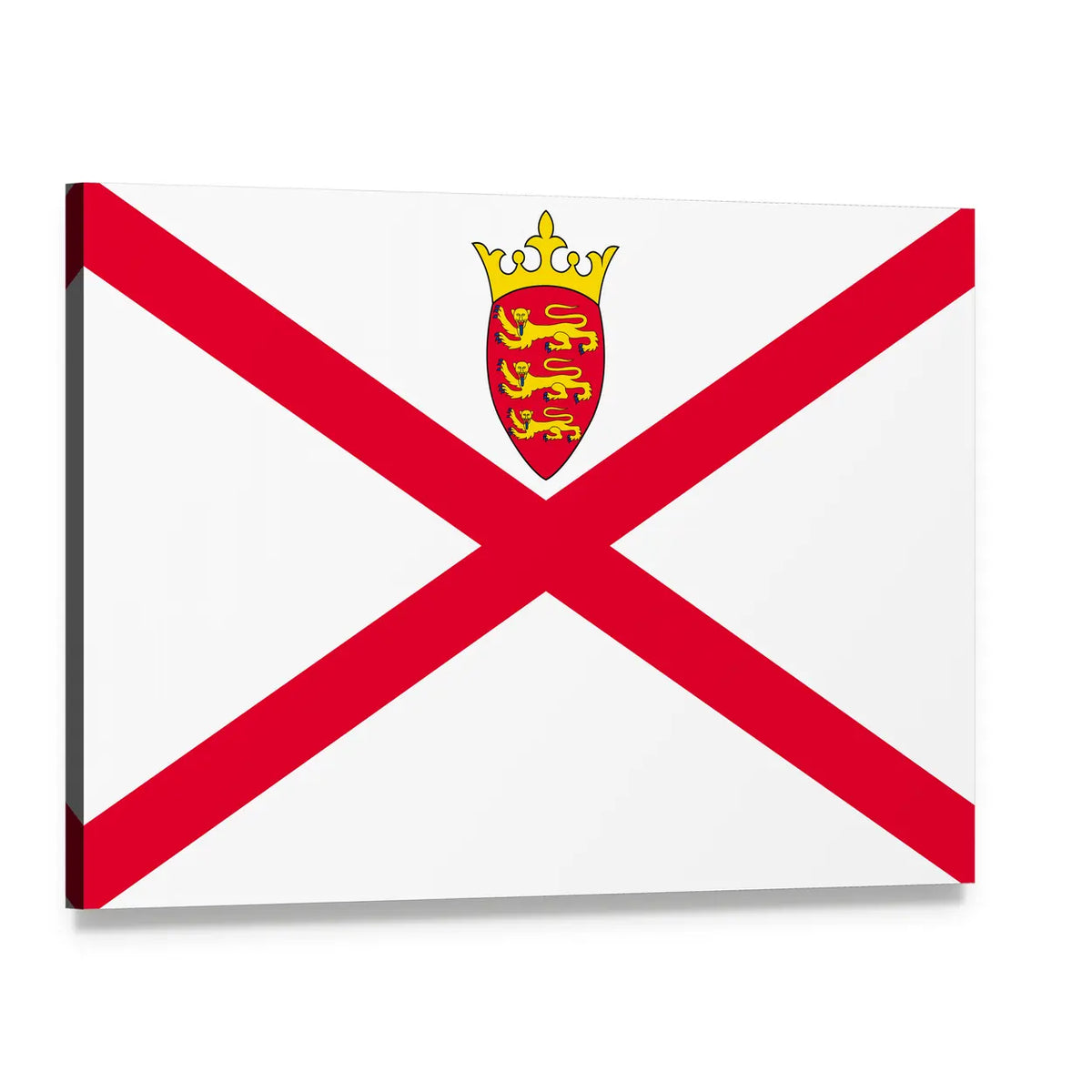 Flag of Jersey Canvas Wall Art, single panel gallery wrapped canvas, angled product view