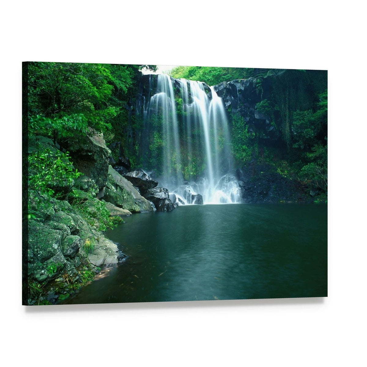 Chunjeyun Waterfall Canvas Wall Art, single panel gallery wrapped canvas, angled product view