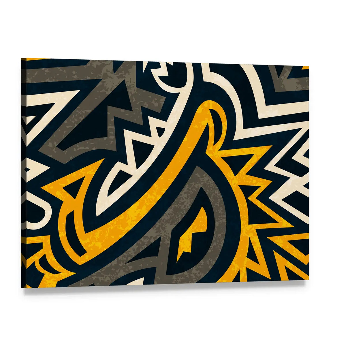 Seamless African Geometric Pattern Canvas Wall Art, single panel gallery wrapped canvas, angled product view