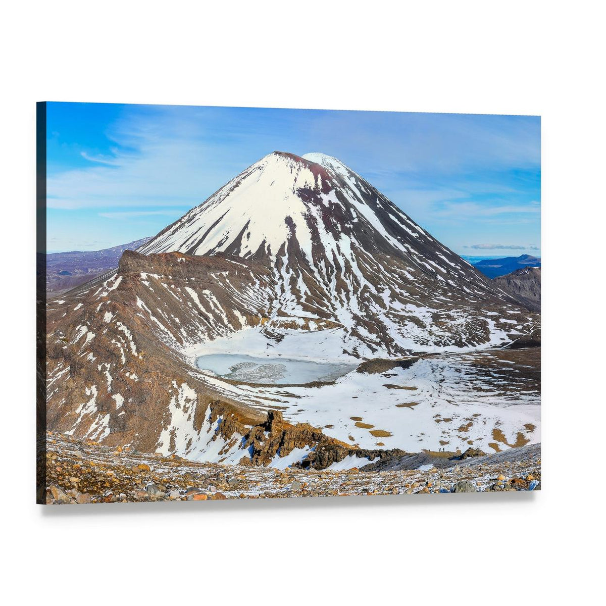 South Crater in Winter Canvas Wall Art, single panel gallery wrapped canvas, angled product view