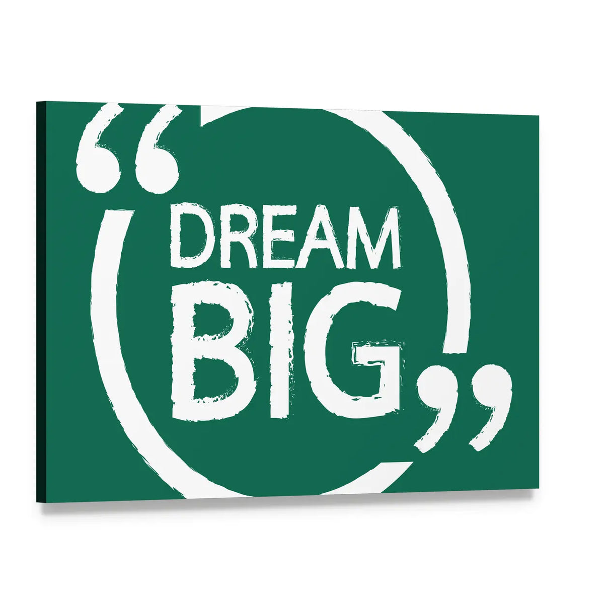Dream Big Typography Print Canvas Wall Art, single panel gallery wrapped canvas, angled product view
