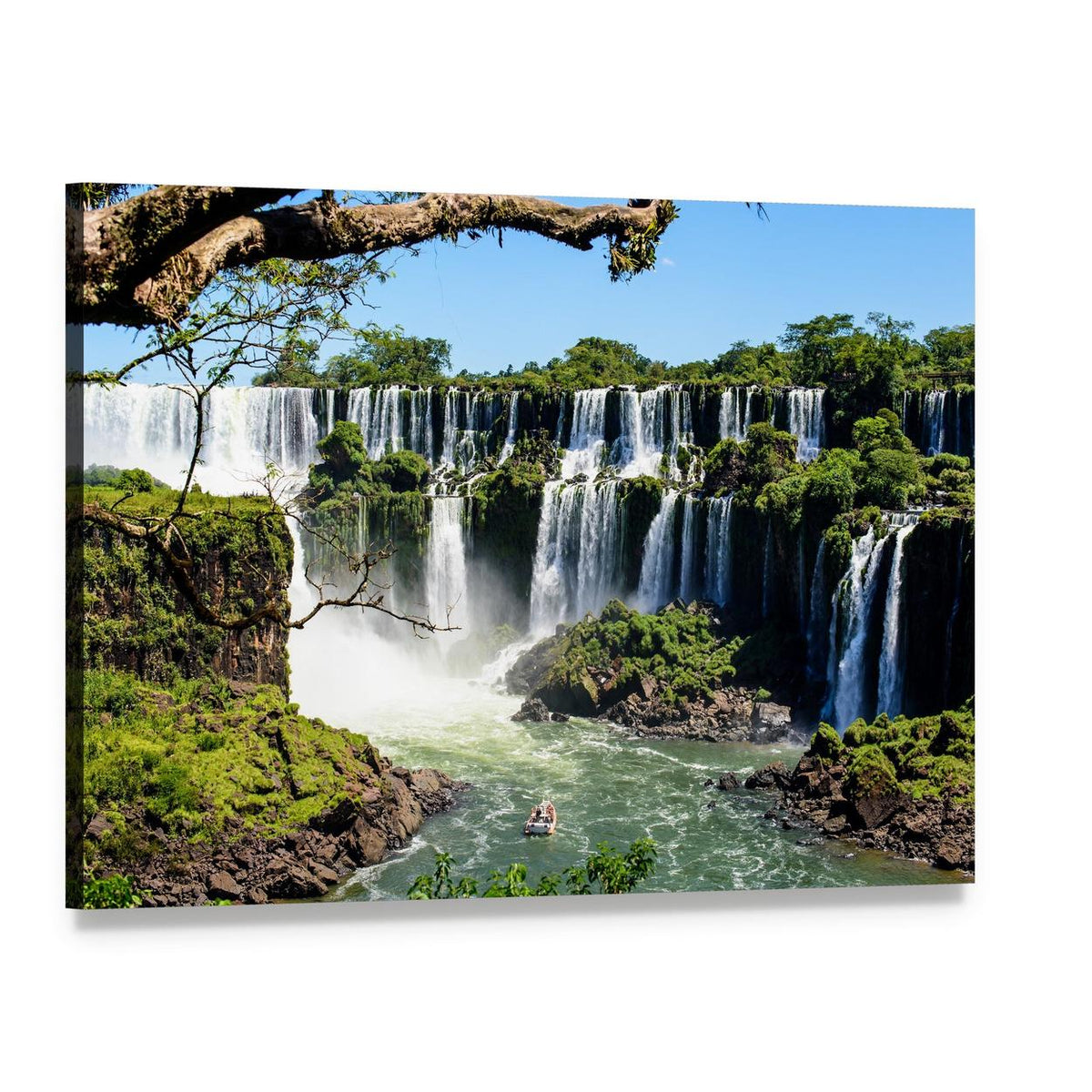 Iguazu Falls, Argentina Canvas Wall Art, single panel gallery wrapped canvas, angled product view