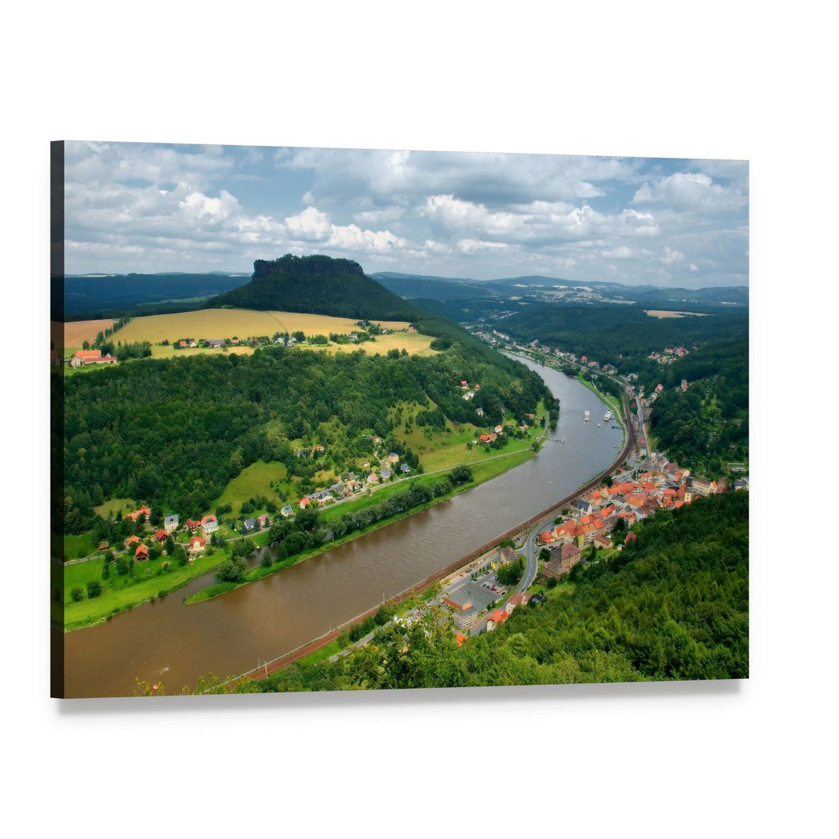 Elbe River in Germany Canvas Wall Art, single panel gallery wrapped canvas, angled product view