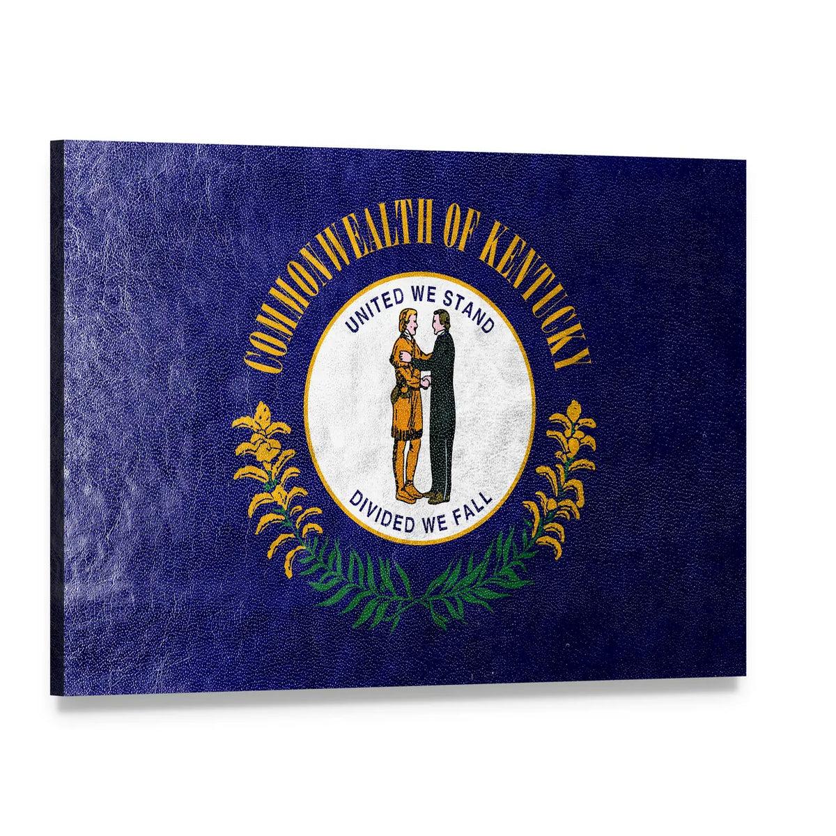 Commonwealth of Kentucky Flag Canvas Wall Art, single panel gallery wrapped canvas, angled product view
