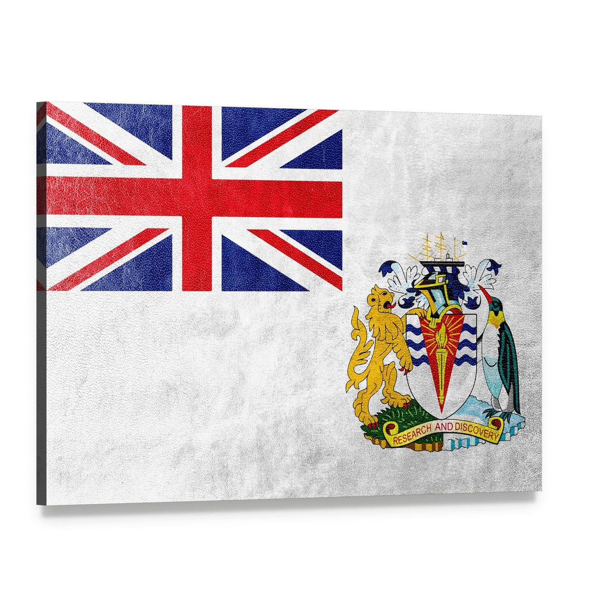 Flag of British Antarctic Territory Canvas Wall Art, single panel gallery wrapped canvas, angled product view