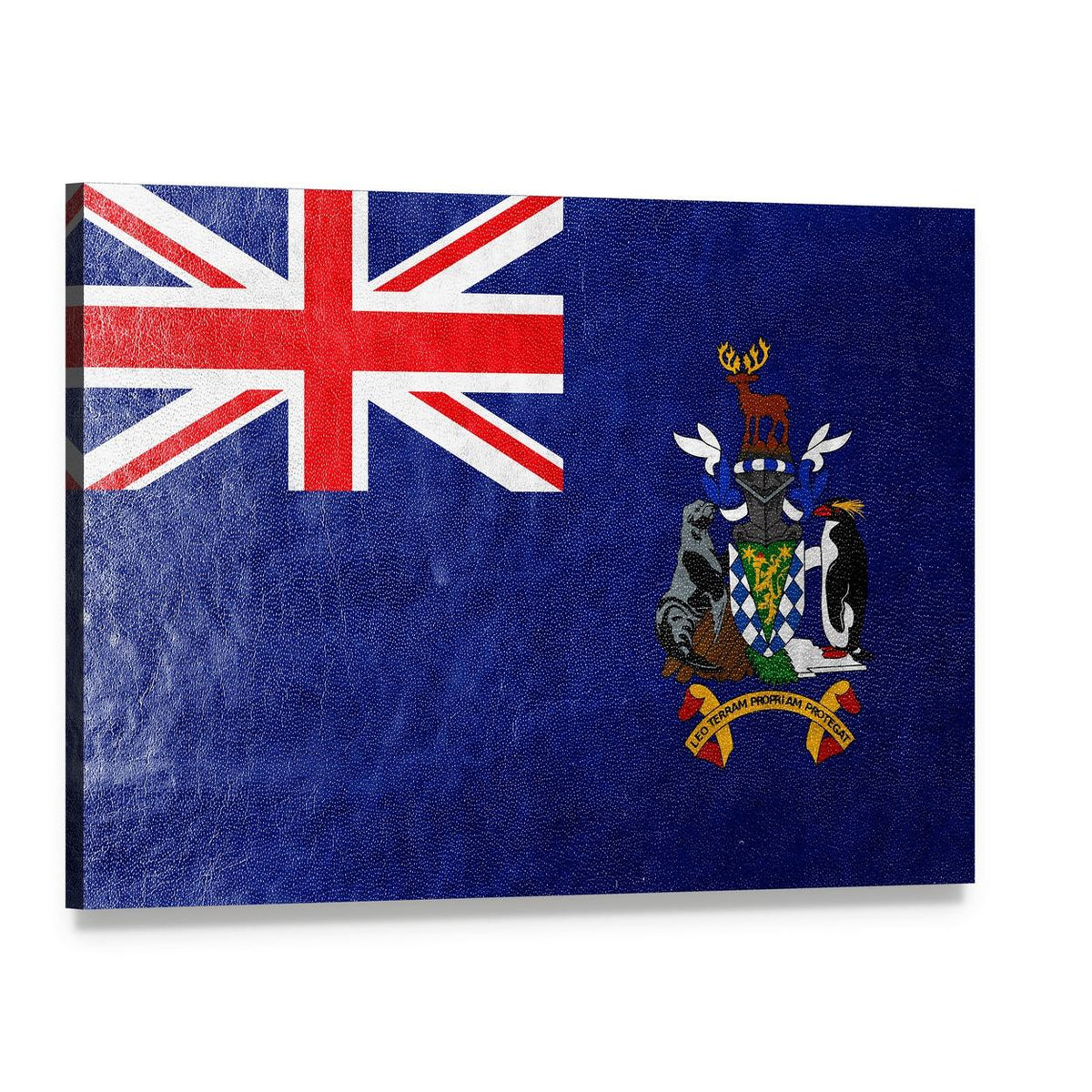 South Georgia and South Sandwich Islands Flag Canvas Wall Art, single panel gallery wrapped canvas, angled product view