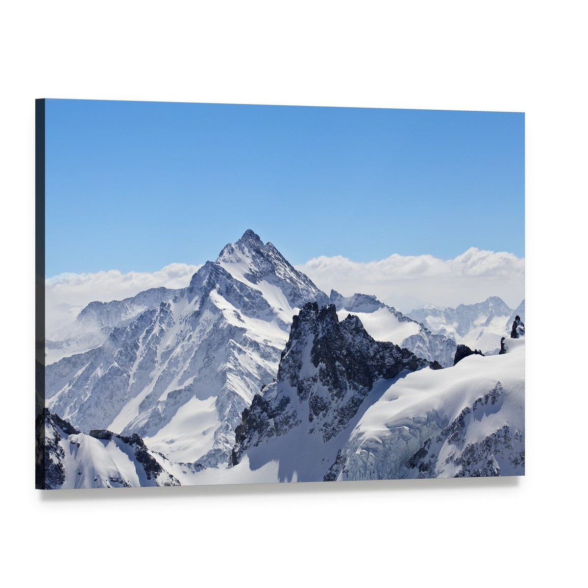 Winter Landscape at the Matterhorn Canvas Wall Art, single panel gallery wrapped canvas, angled product view